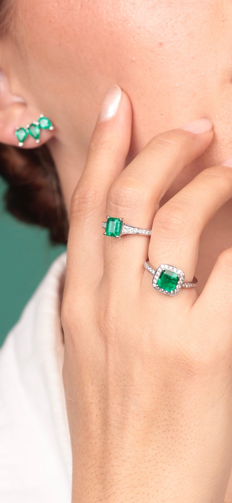 Anillos LAUVE con esmeraldas colombianas